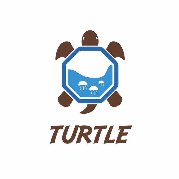 Green Turtle Logo Vector Illustration — Stock Vector