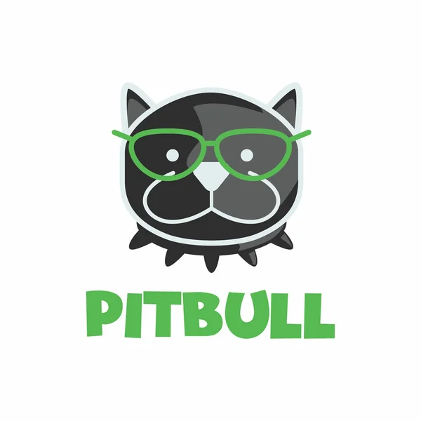 Pitbull Logo Isoliert Auf Weißem Hintergrund Vektorillustration — Stockvektor