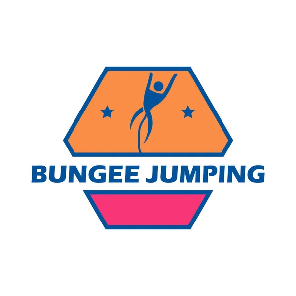 Logotipo Bungee Jumping Isolato Sfondo Bianco Illustrazione Vettoriale — Vettoriale Stock
