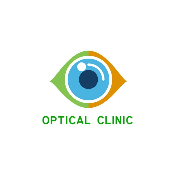 Дизайн Логотипу Оптичної Клініки Ізольований Білому — стоковий вектор