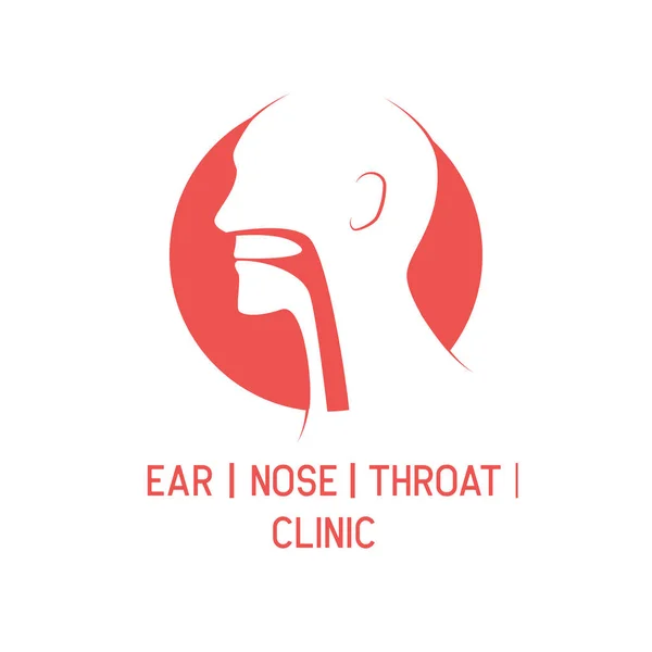 Ohr Nase Hals Klinik Logo Isoliert Auf Weißem Hintergrund Vektorillustration — Stockvektor