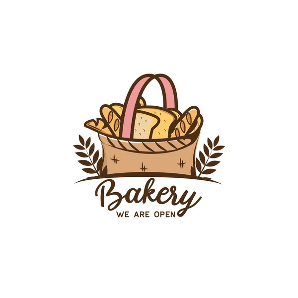 Logotipo Panadería Aislado Sobre Fondo Blanco Ilustración Vectorial — Vector de stock