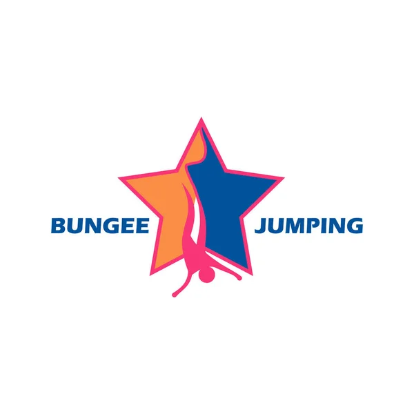 Skoki Bungee Logo Białym Tle Ilustracja Wektorowa — Wektor stockowy