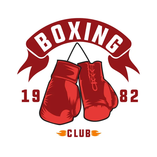 Boxing Club Embleem Geïsoleerd Witte Achtergrond — Stockvector