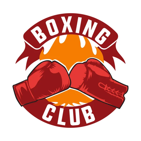 Boxe Clube Emblema Isolado Fundo Branco — Vetor de Stock