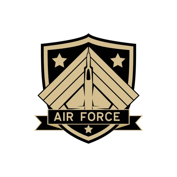 Emblema Força Aérea Logotipo Emblema Exército Isolado Fundo Branco Ilustração —  Vetores de Stock
