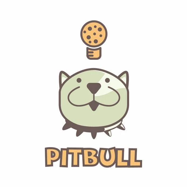 Pitbull Logo Isoliert Auf Weißem Hintergrund Vektorillustration — Stockvektor