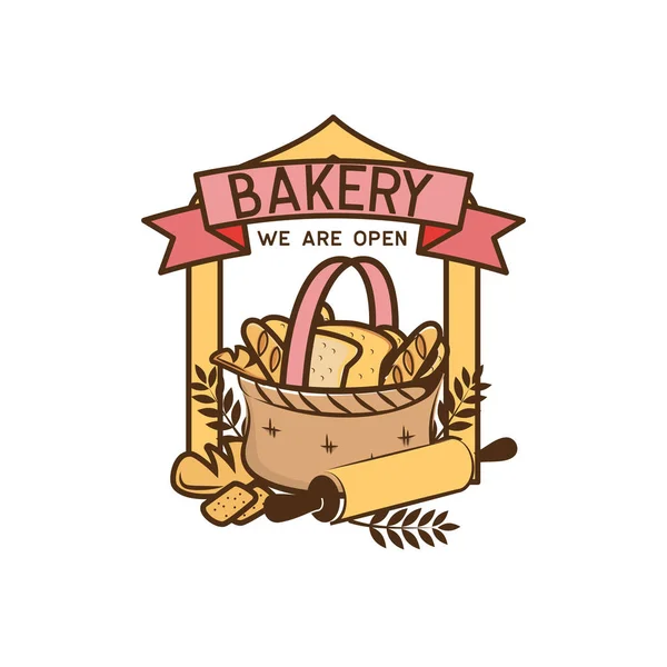 Panadería Logo Aislado Sobre Fondo Blanco Ilustración Vectorial — Archivo Imágenes Vectoriales