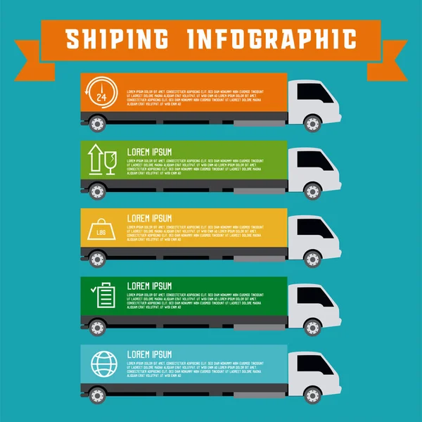 shipping infographic banner for business. vector illustration