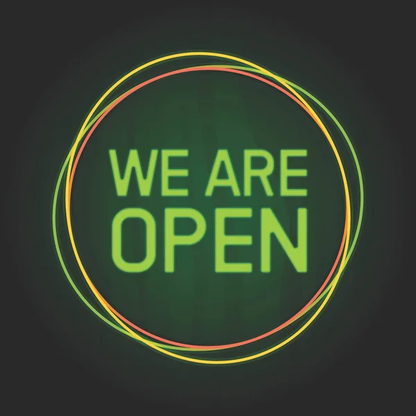 Open Neon Teken Voor Winkel Shop Vectorillustratie — Stockvector