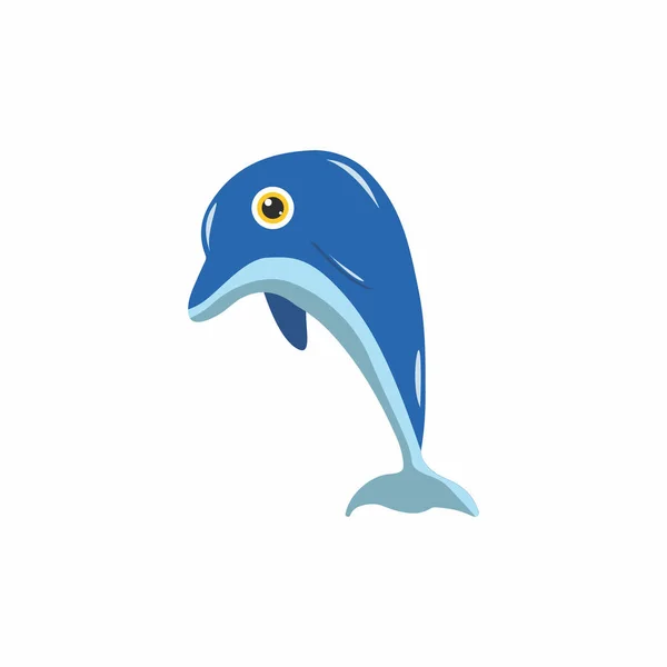 Логотип Дельфіна Ізольований Білому Тлі Векторні Ілюстрації — стоковий вектор