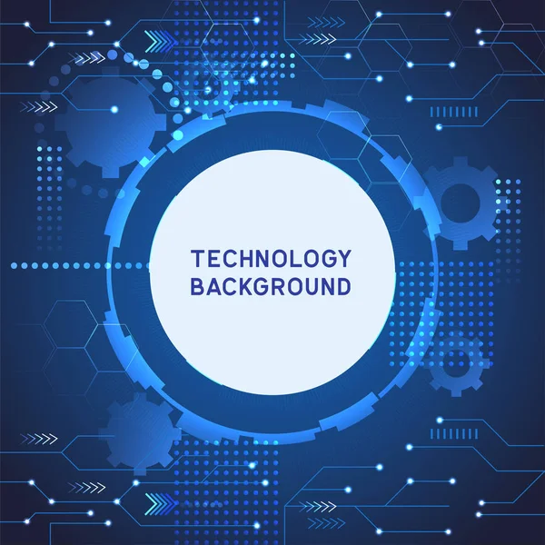 高科技为科技企业或教育背景 蓝色技术背景 向量例证 — 图库矢量图片