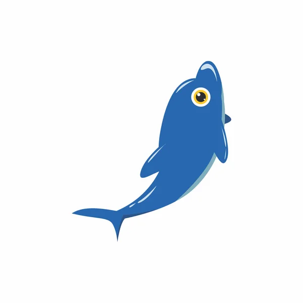 Delphin Logo Isoliert Auf Weißem Hintergrund Vektorillustration — Stockvektor