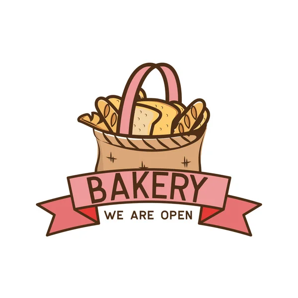 Panadería Emblema Aislado Sobre Fondo Blanco Ilustración Vectorial — Vector de stock