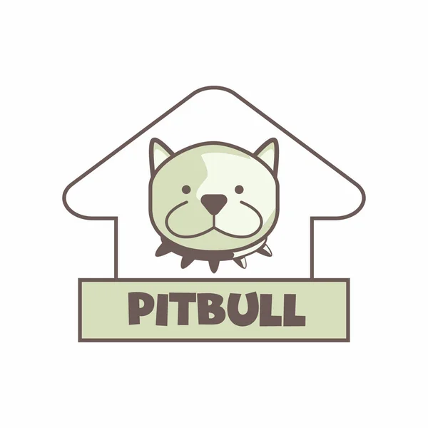 Pitbull Logo Isoliert Auf Weißem Hintergrund Vektorillustration — Stockvektor