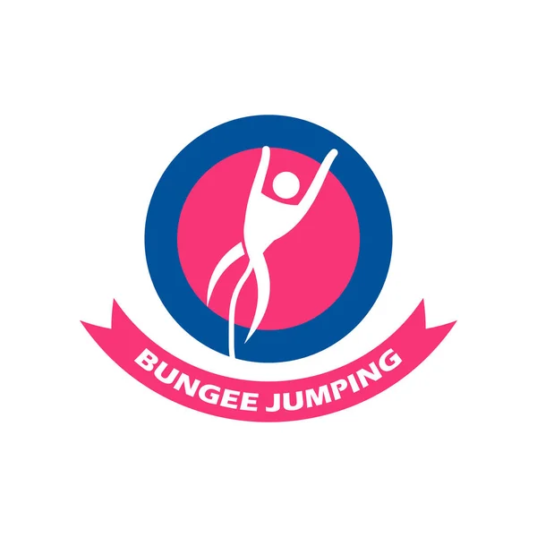 Bungee Jumping Logo Isoliert Auf Weißem Hintergrund Vektorillustration — Stockvektor