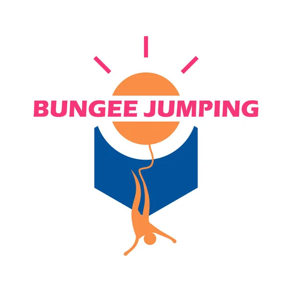Logo Bungee Jumping Isolato Sfondo Bianco Illustrazione Vettoriale — Vettoriale Stock