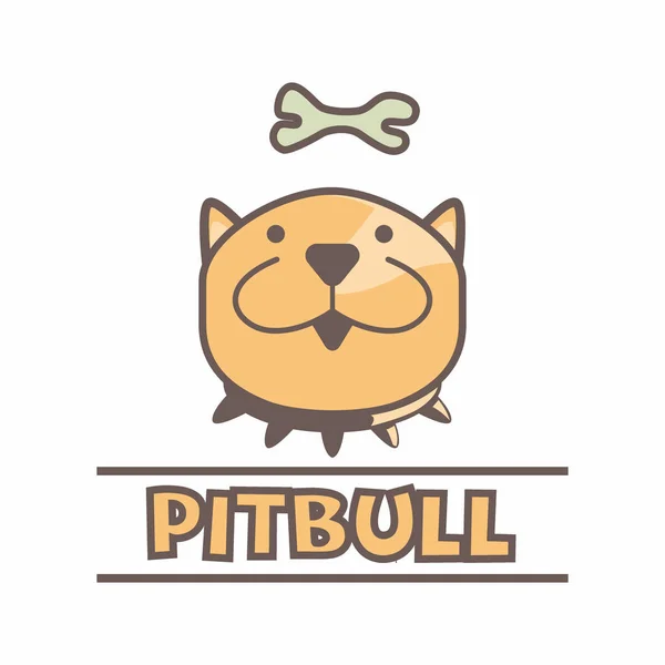Pitbull Logo Isoliert Auf Weißem Hintergrund Vektorillustration — Stockvektor