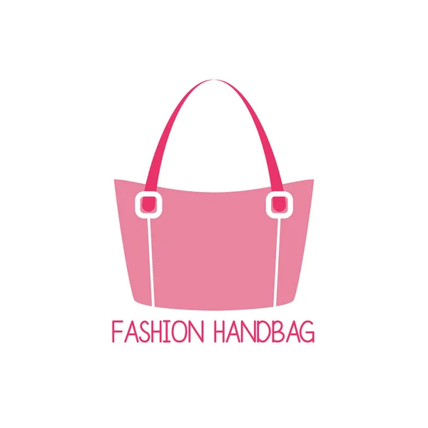 Ícone Logotipo Bolsa Moda Rosa Isolado Branco —  Vetores de Stock