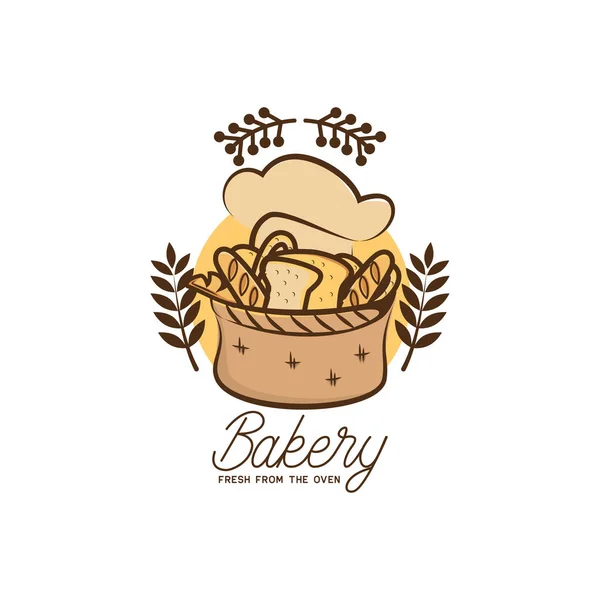 Panadería Logo Aislado Sobre Fondo Blanco Ilustración Vectorial — Vector de stock