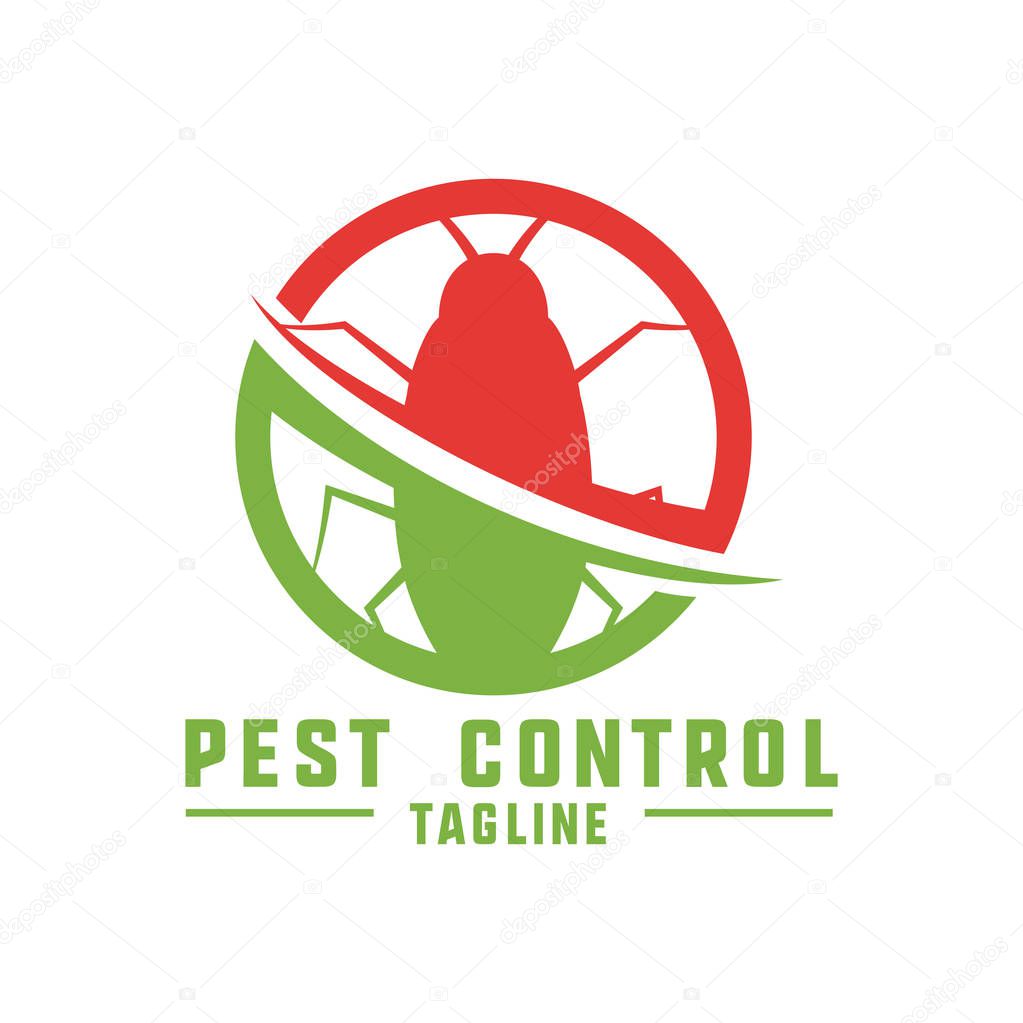 pest control emblem isolated on white background, vector illustration