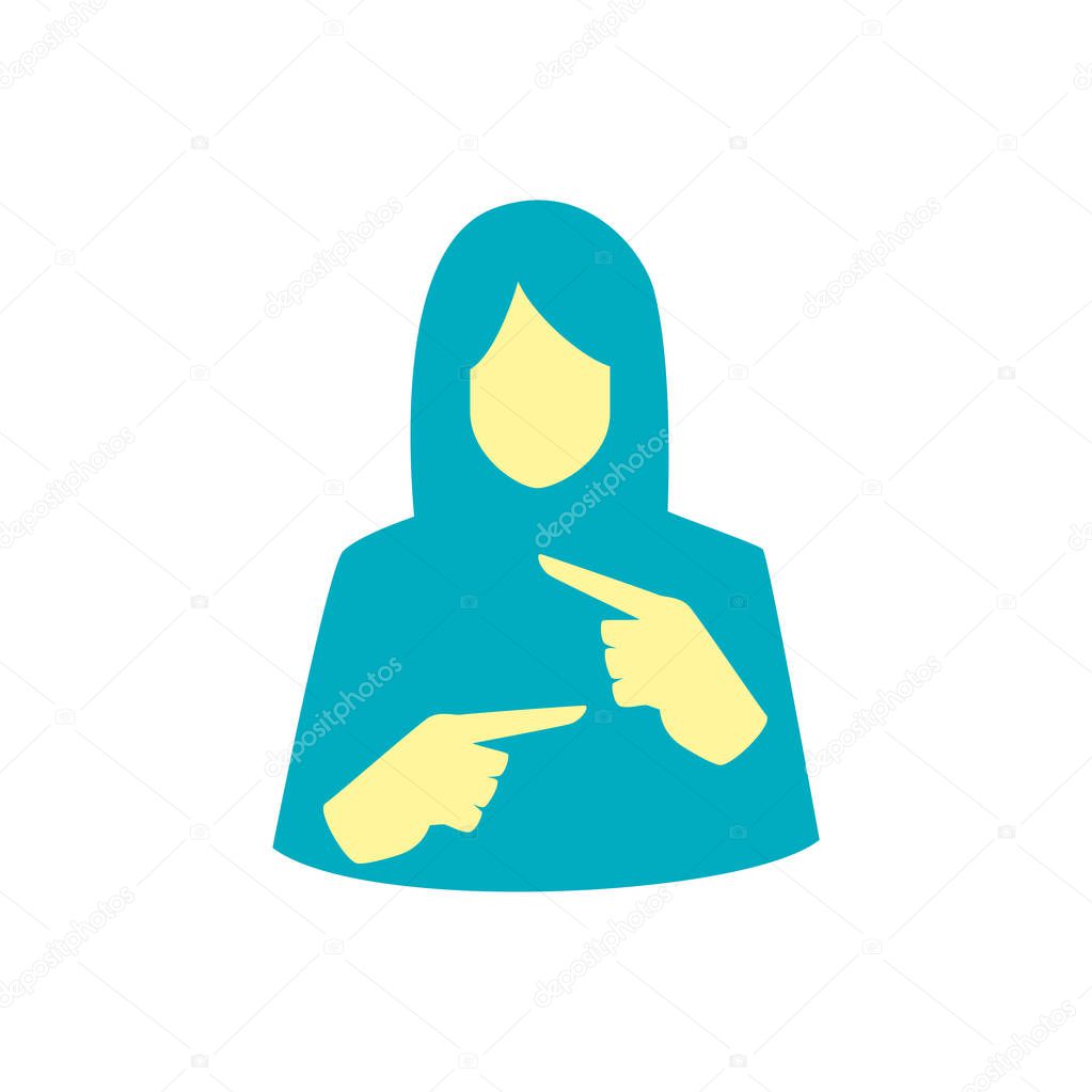 sign language interpreter logo. vector illustration