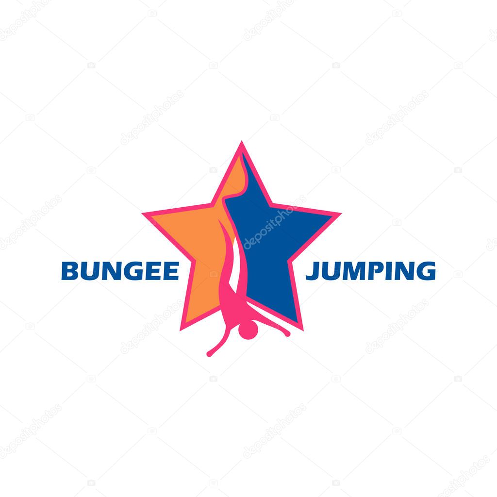 bungee jumping logotype isolated on white background. vector illustration