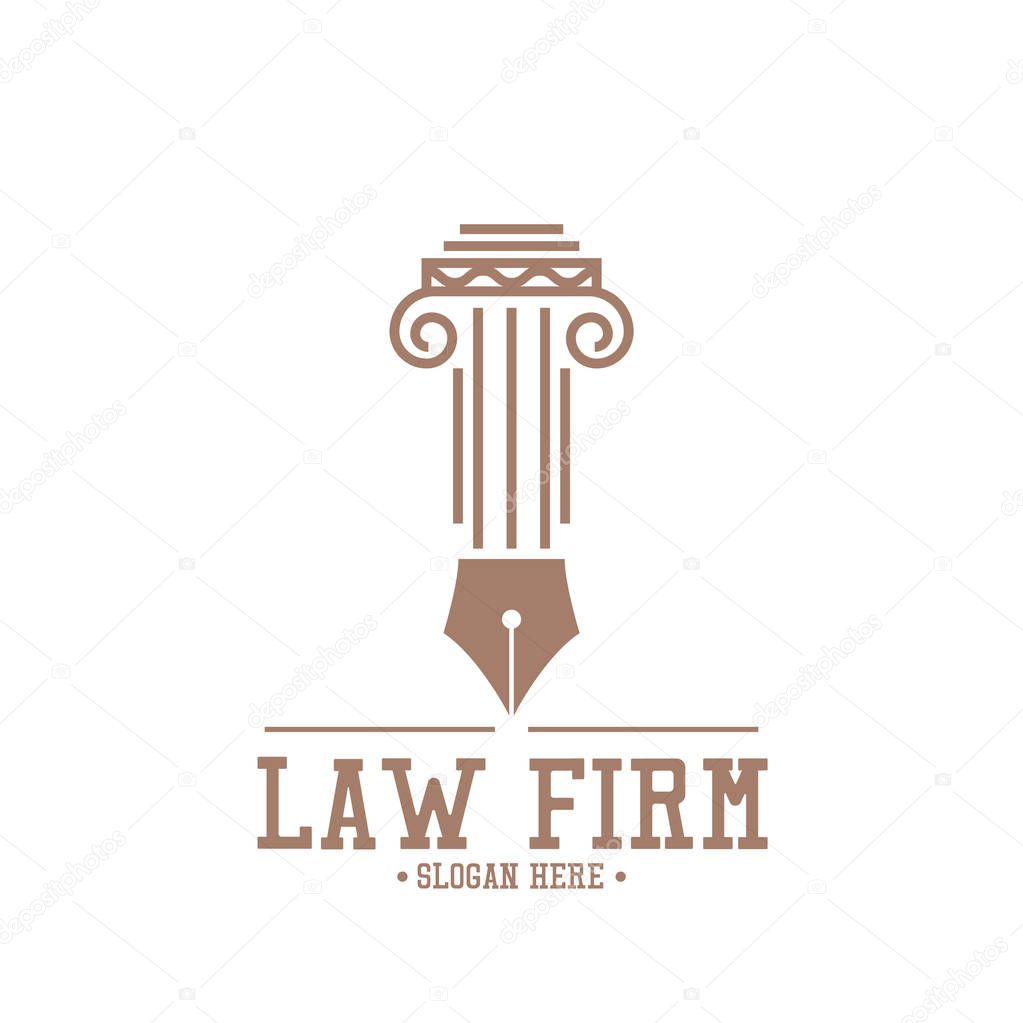 Law firm logo design isolated on white background