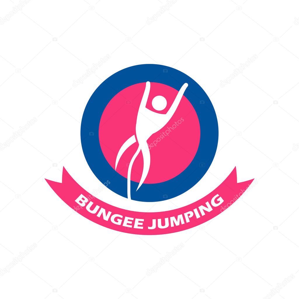 bungee jumping logo isolated on white background. vector illustration