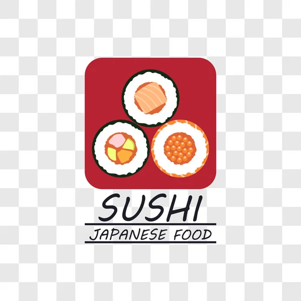 Sushi Comida Japonesa Icono Aislado Sobre Fondo Transparente Ilustración Vectorial — Vector de stock
