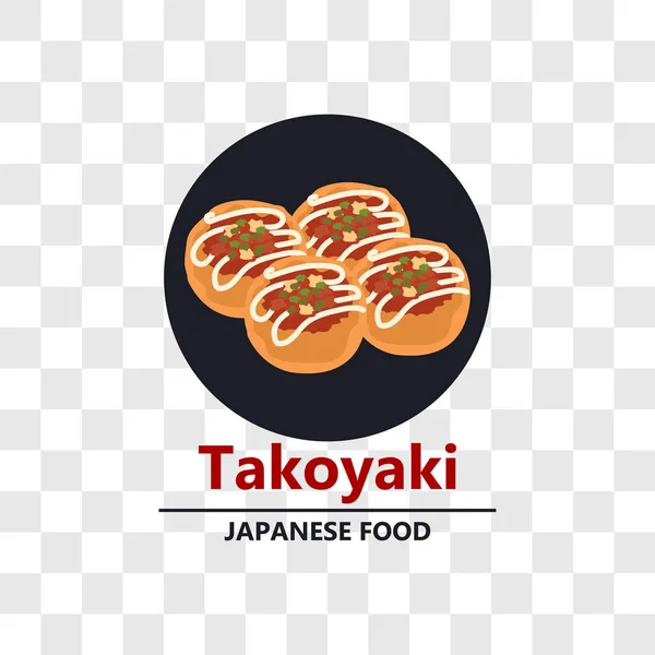 Takoyaki Japansk Mat Ikonen Isolerad Transparent Bakgrund Vektorillustration — Stock vektor