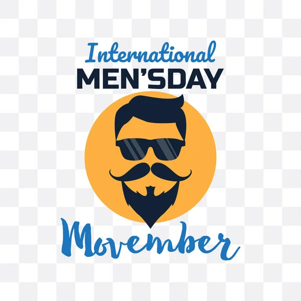 Movember Dia Internacional Dos Homens Vector Illustation — Vetor de Stock