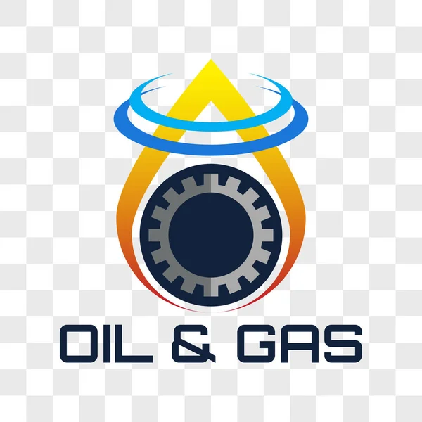 Oil Gas Logo Isolated Transparent Background Vector Illustration — Stock Vector