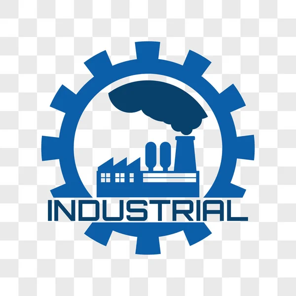 Logo Industriel Isolé Sur Fond Transparent Illustration Vectorielle — Image vectorielle