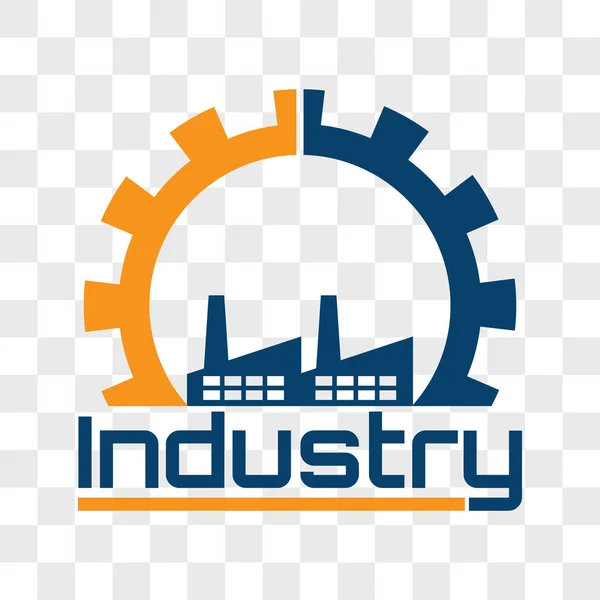 Logo Industrial Aislado Sobre Fondo Transparente Ilustración Vectorial — Archivo Imágenes Vectoriales