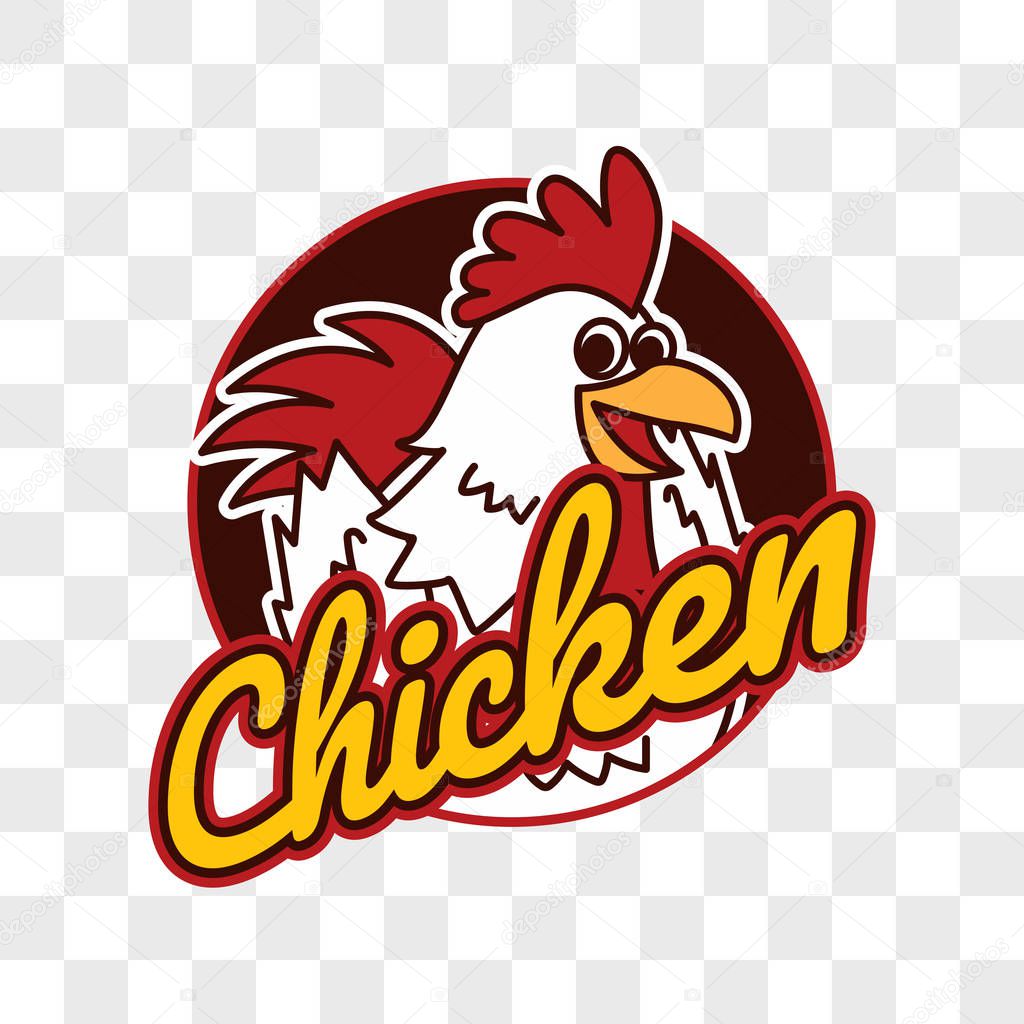 chicken rooster on transparent background. vector illustration