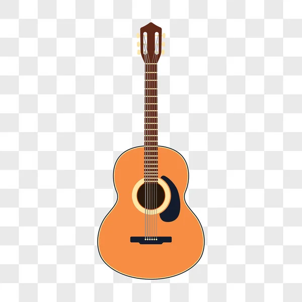 Alat Musik Gitar Akustik Diisolasi Pada Latar Belakang Transparan Ilustrasi - Stok Vektor