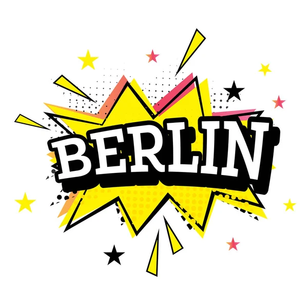 Berlin Comic Text Pop Art Style Inglês Ilustração Vetorial — Vetor de Stock