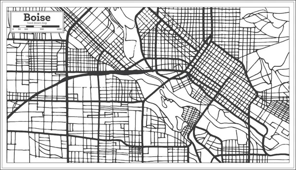 Карта Города Бойсе Сша Стиле Ретро Карта Контуров Векторная Миграция — стоковый вектор