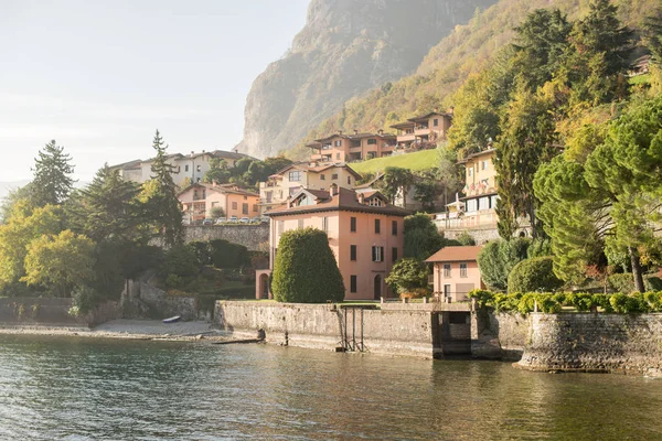 Comosee Italien Oktober 2017 Häuser Ufer Des Comosees Italien — Stockfoto