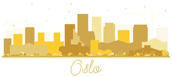 Осло Норвегия Золотой Силуэт Векторная Иллюстрация Концепция Деловых Поездок Городской — стоковый вектор