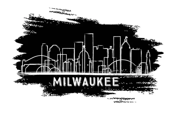 Milwaukee Wisconsin Skyline Silhouette Boceto Dibujado Mano Ilustración Vectorial Concepto — Vector de stock