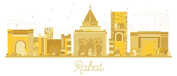 Rabat Morocco City Skyline Silueta Dorada Ilustración Vectorial Concepto Plano — Archivo Imágenes Vectoriales