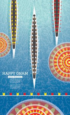 Onam Boat Festival Background. South India Kerala Festival. Vector Illustration. clipart