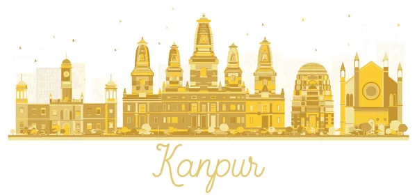 Kanpur Indien City Skyline Goldene Silhouette Vektorillustration Geschäftsreise Und Tourismuskonzept — Stockvektor