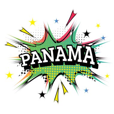 Panama komik metin Pop sanat tarzı. Vektör çizim.