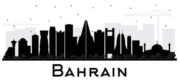 Bahrain City Skyline Silhouette Black Buildings Isolated White Vector Illustration — Stock Vector