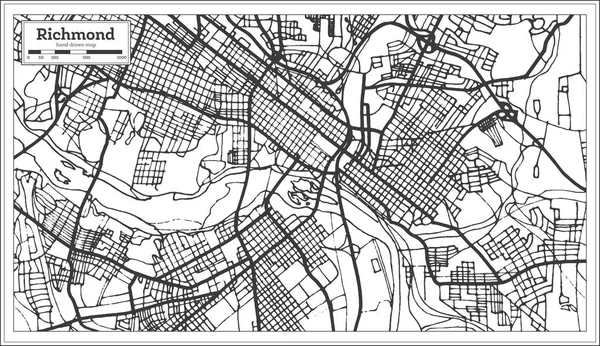 Mapa Miasta Richmond Virginia Usa Stylu Retro Mapa Przeglądowa Ilustracja — Wektor stockowy