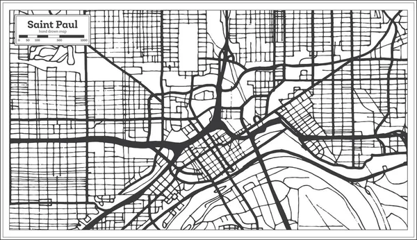 Saint Paul Minnesota Usa City Map Retro Style Inglês Mapa —  Vetores de Stock