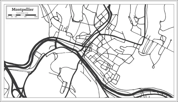 Монпельє Вермонт Сша Мапі Стилі Ретро Карта Структури Векторні Ілюстрації — стоковий вектор